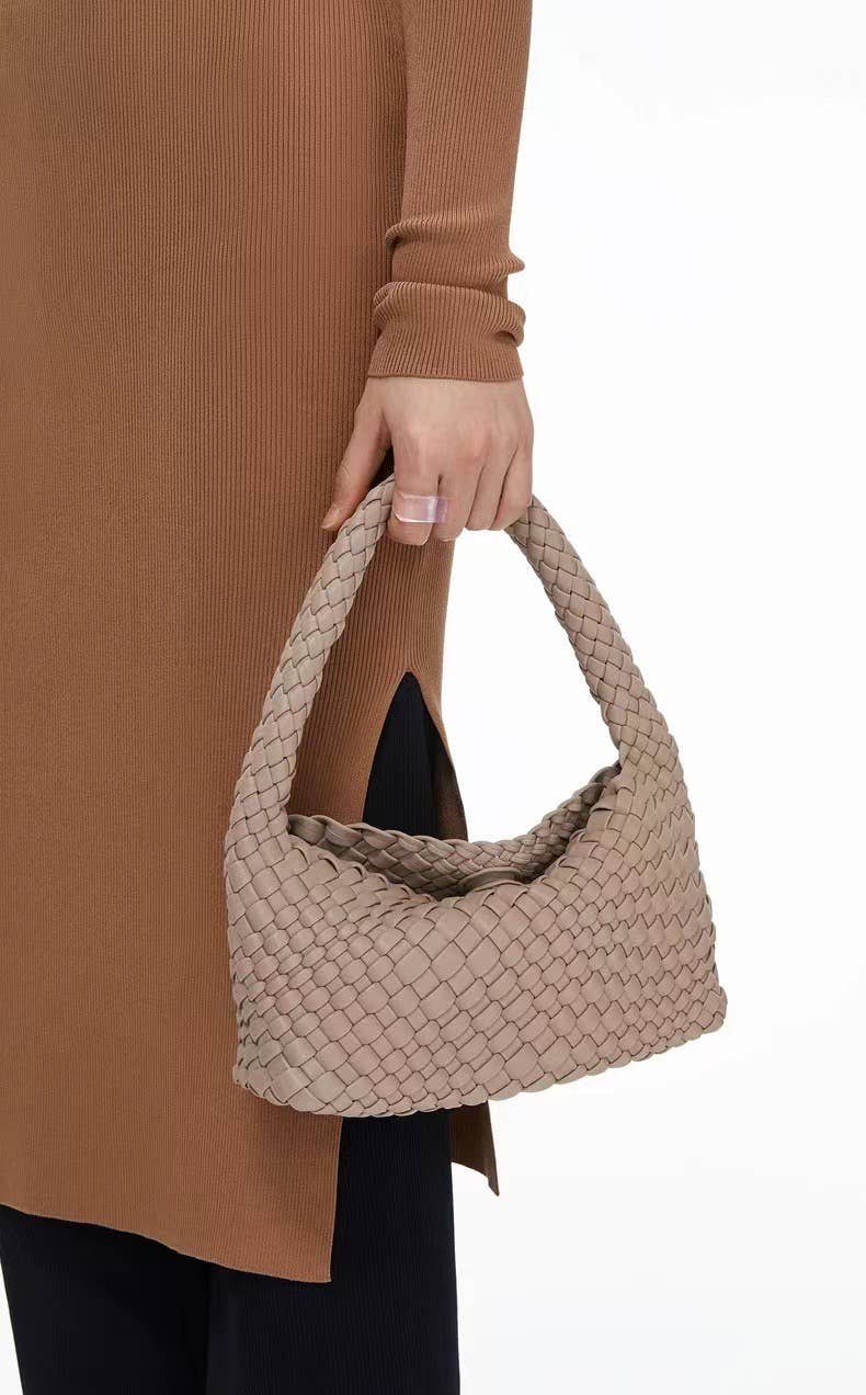 Sook Stainable - Wholesale Shoulder Bag - Women's - Vegan Leather Woven Shoulder Baguette Bag16
