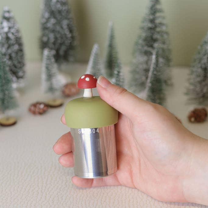 Float2infuse Tea Infuser - Wholesale Theevergiet/infuser - Paddestoel | Drijvende theesteiler | Groene basis | Rood9