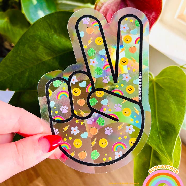 SUNCATCHER Peace Sign 5" for wholesale by Peachy Keen by Design Co