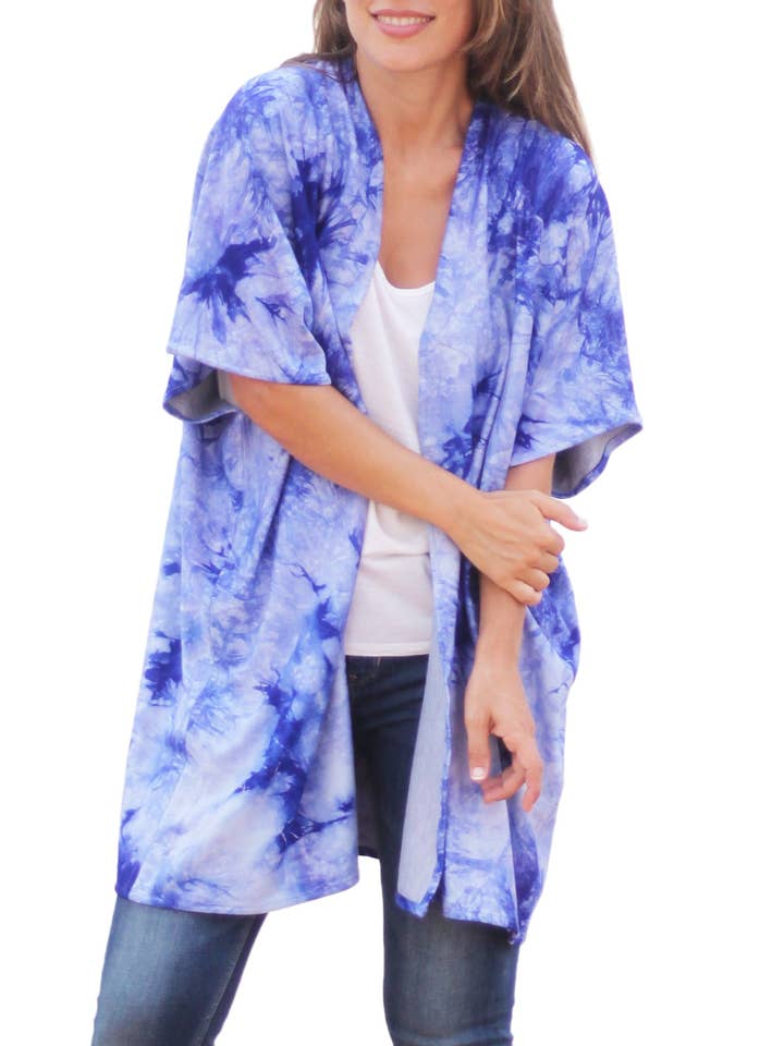 BRANDELIA – wholesale Kofta - Dam – Lång tröja · Batik Blue