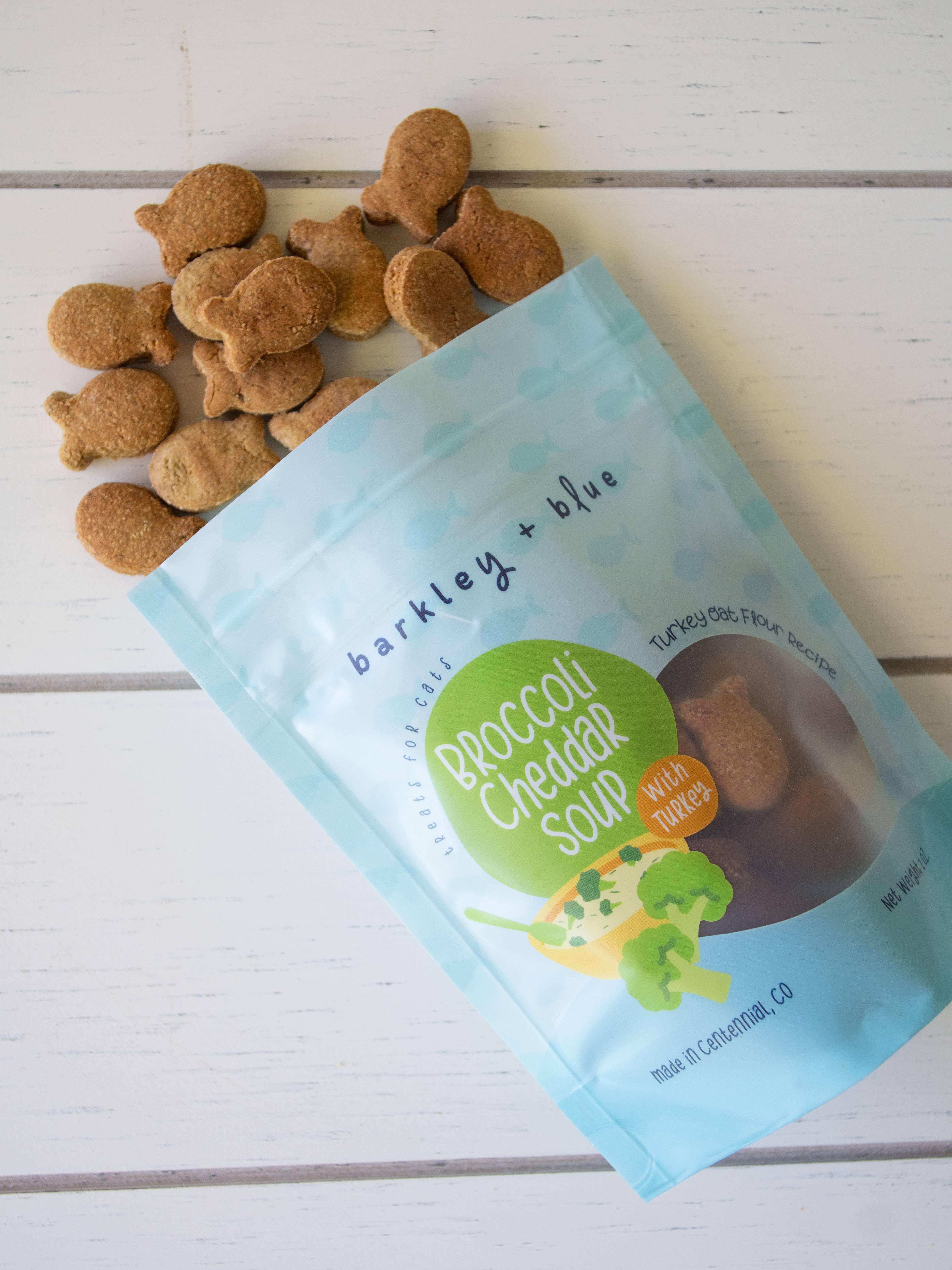 Barkley & Blue - Vente Friandises – chat - Friandises pour chats à la soupe au brocoli et au cheddar - Cat Treat Biscuits1