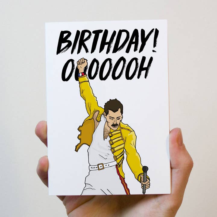 Freddie Mercury födelsedag Oooh kort för wholesale av Freckle and Specs