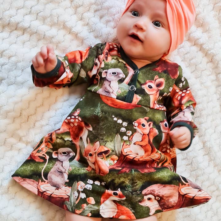 Dress bodysuit for baby, Animal friends for wholesale by OmpelimoMirage