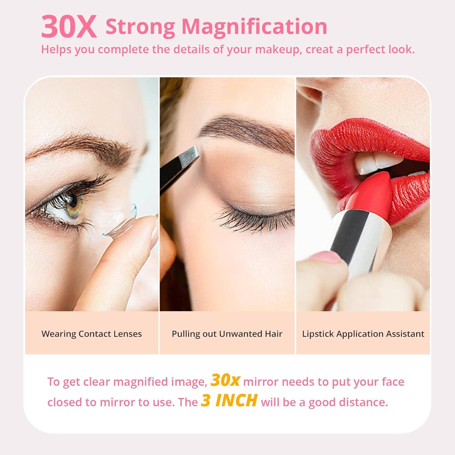  Pack Mix Match Colors  Led Lighted Folding Small Mirror with 3 Color Light for wholesale on Faire5