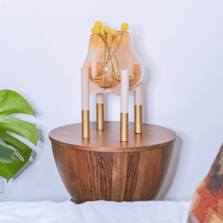 Handblown Glass Terrarium with Modern Stand for wholesale by Hold on to Your Plants