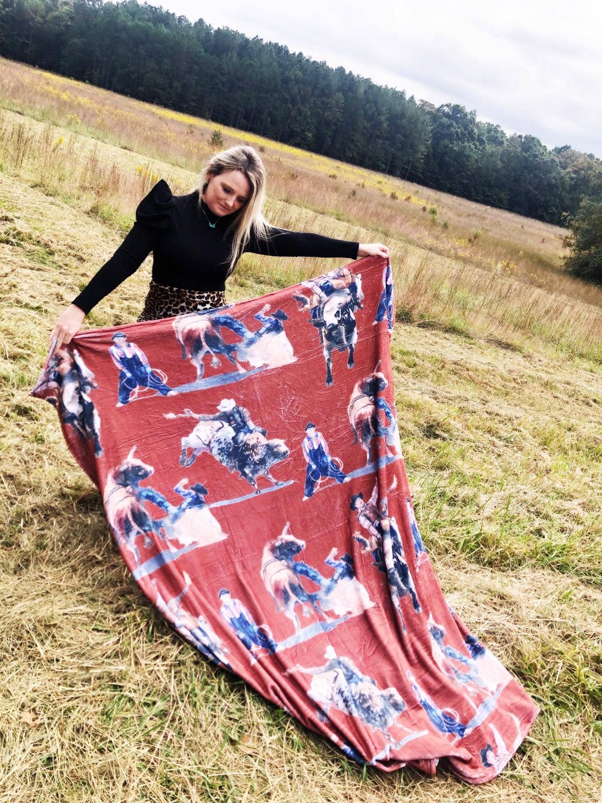 Rafter B Leather – wholesale Prydnadsfilt – Mjukt XL western-filt med sherpa-baksida8