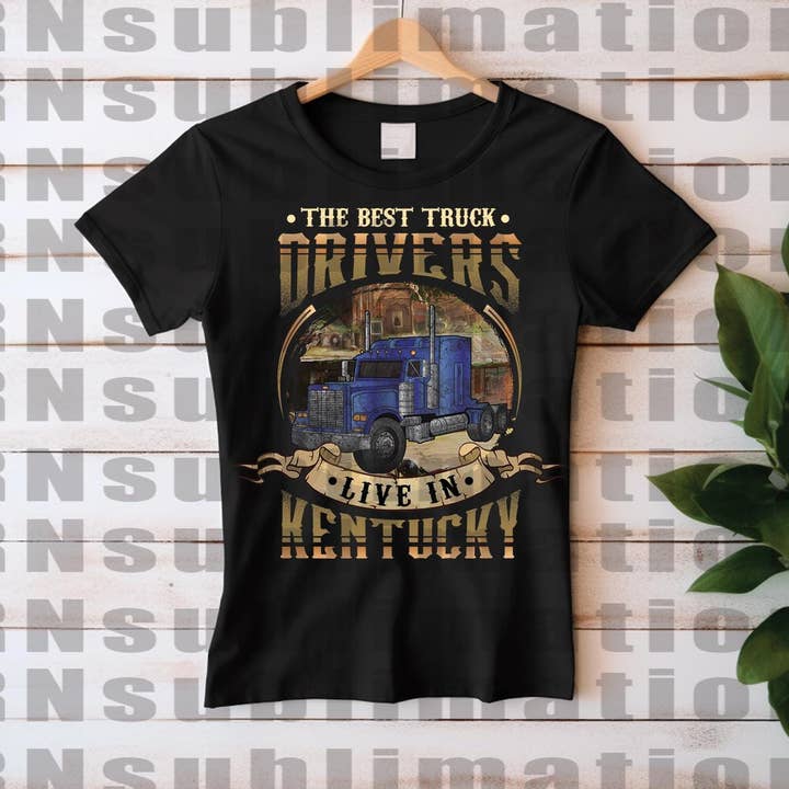 DTF Truck Drivers Kentucky Halftone Transfer Ready to Press for wholesale by rnsublimation