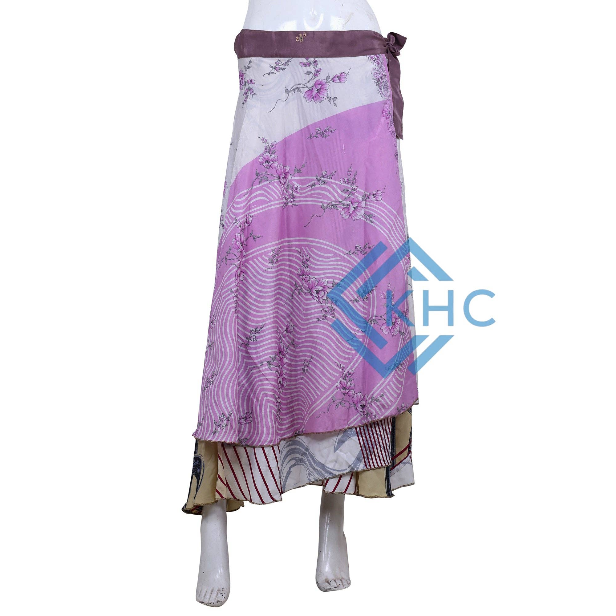 KHC - Vendita all'ingrosso Gonna - Donna - Lotto all'ingrosso di 10 gonne lunghe in seta indiana1