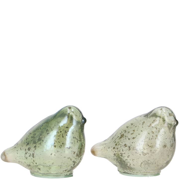 Glass Bird Seelze, L12cm, W8cm, H12cm, Green for wholesale by Vosteen