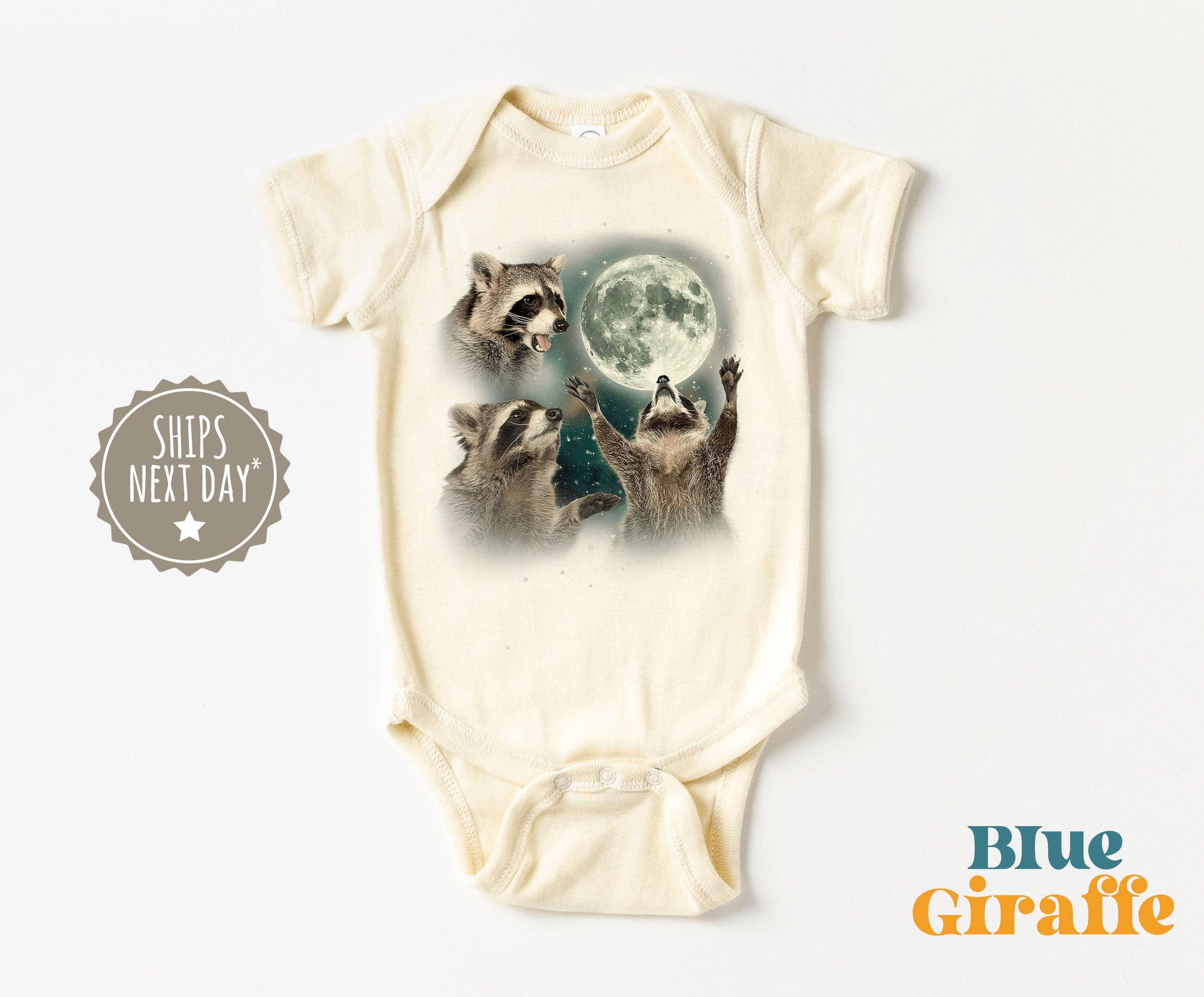 Blue Giraffe Inc - Wholesale Bodysuit (Non-Footed) - Baby - Vintage Raccoon Moon Onesie®0