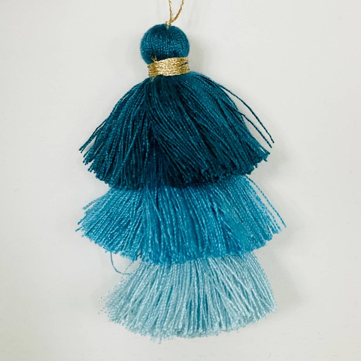 Palmy Pineapple - Wholesale Keychain - Women's - 3 Tiered Ombre Cotton Tassel with Gold Loop35