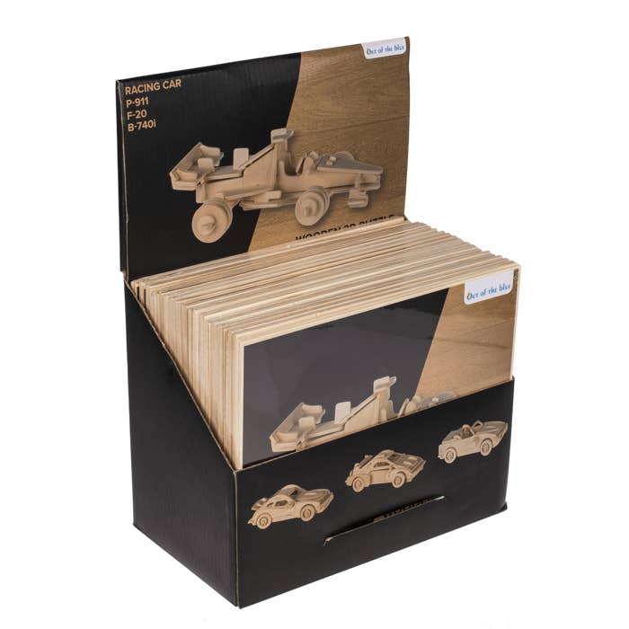 Out of the blue KG - Wholesale Puzzle - Kids - Natural Wooden 3D Puzzle, Cars,2