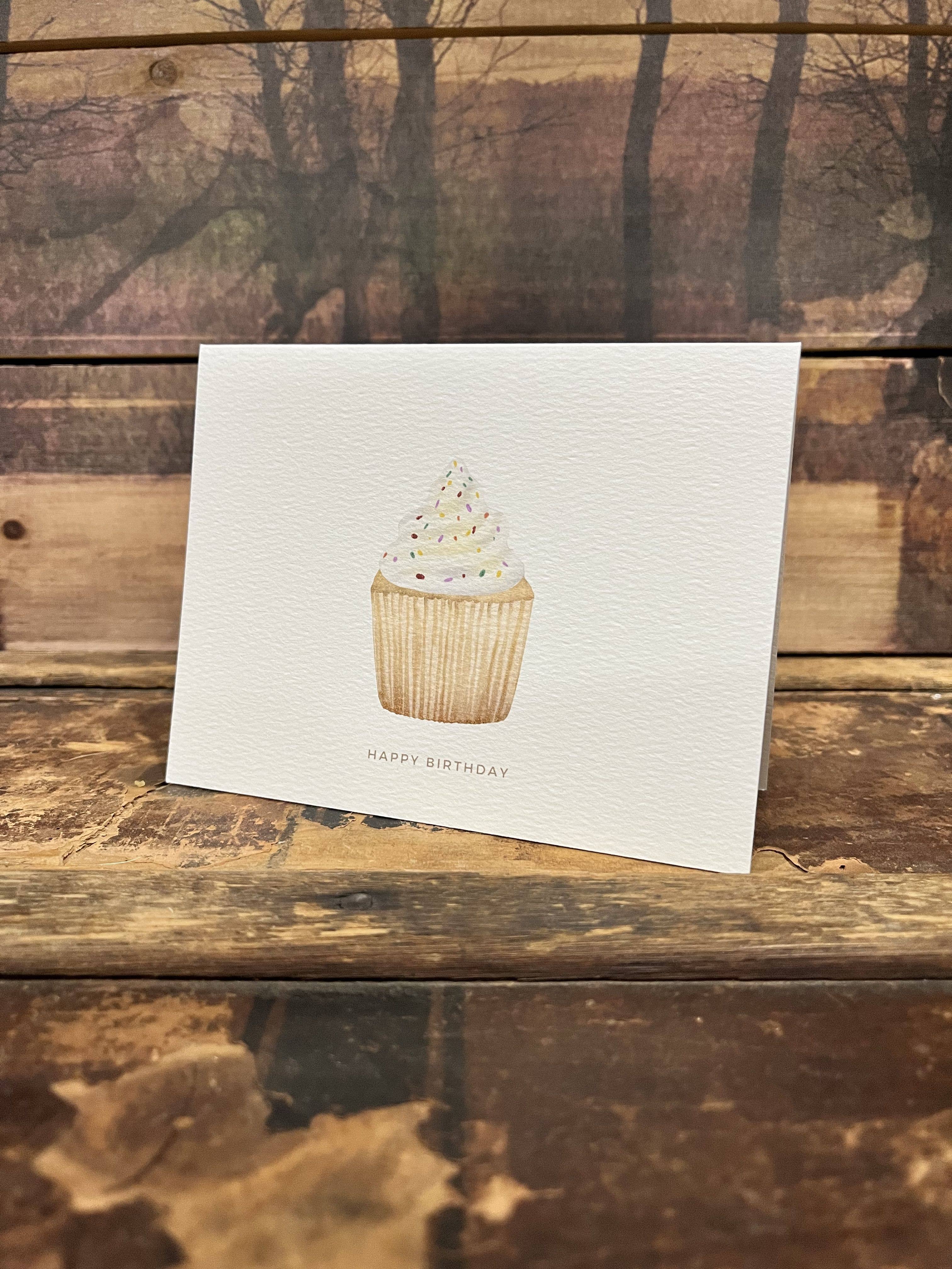 Paper Kuts - Wholesale Birthday Card - "Happy Birthday" Cupcake Card, Includes Kraft Envelope2