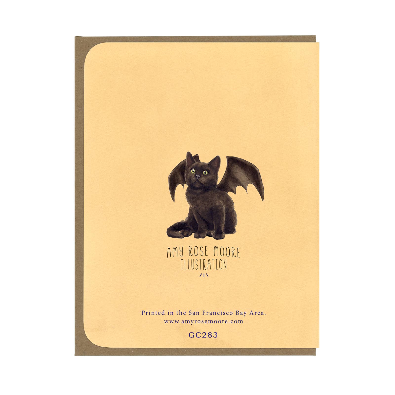 Amy Rose Moore Illustration - Wholesale Everyday Greeting Card - Tuxedo Cat and Pumpkin - Blank Card 1