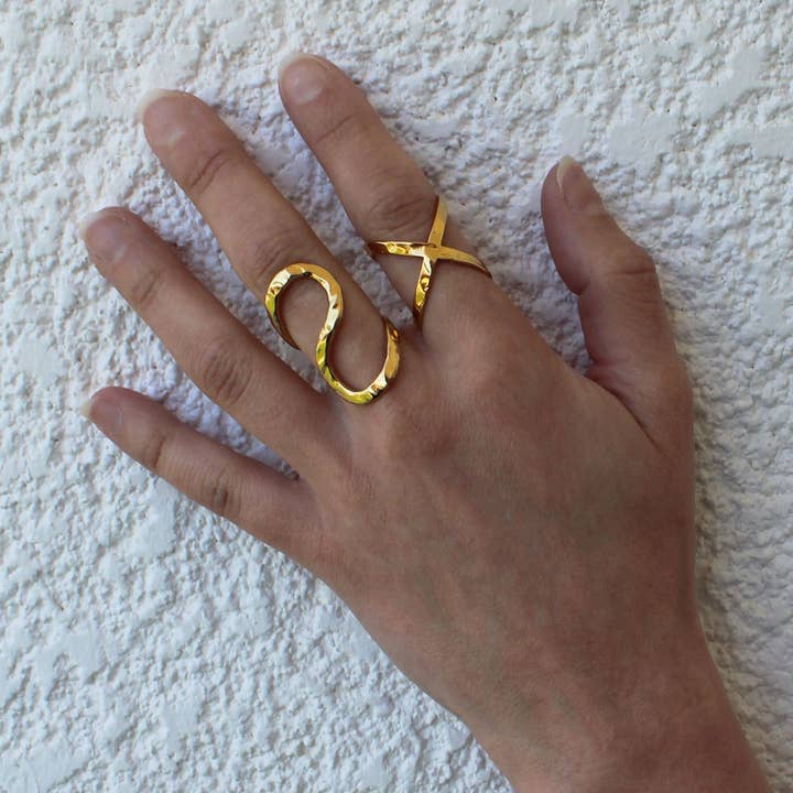 Caprice Paris – wholesale Band/stacked ring – Sassari Gold Asymmetric Ring | Handmade in France4