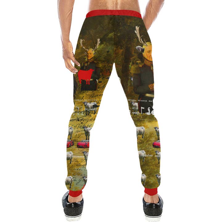 Bønes and Balløøns - Vente Pantalon d'intérieur/de jogging – homme - Pantalon de survêtement à imprimé intégral BOVINE pour hommes1