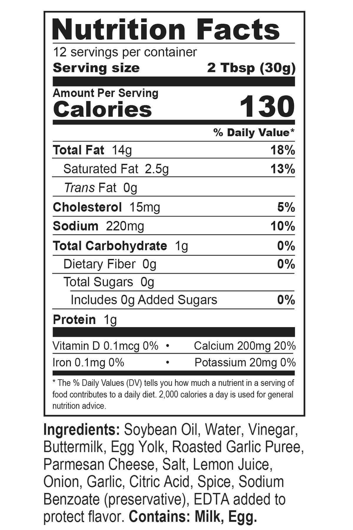 Cooper's Mill - Wholesale Salad Dressing - Parmesan Garlic Dressing - 12 fl. oz.1