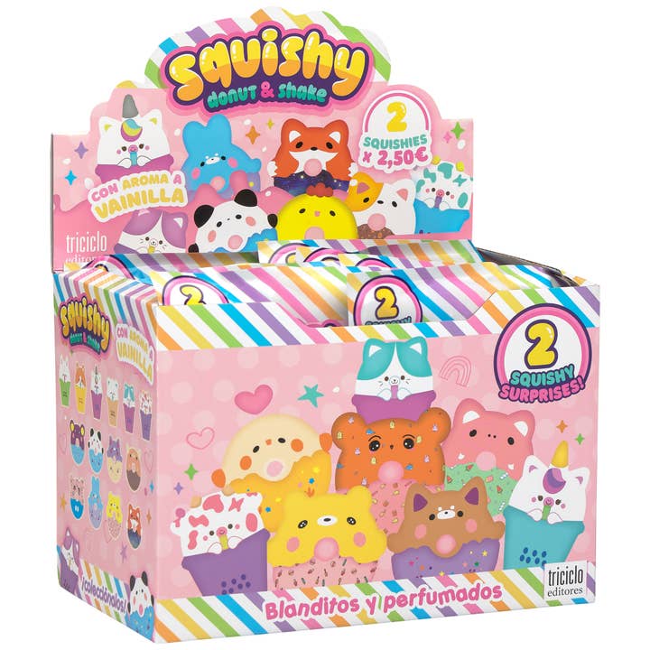 Triciclo Editores - Wholesale Squishy Toy - Kids & Baby - Squishy Donut & Shake - display of 8 bags