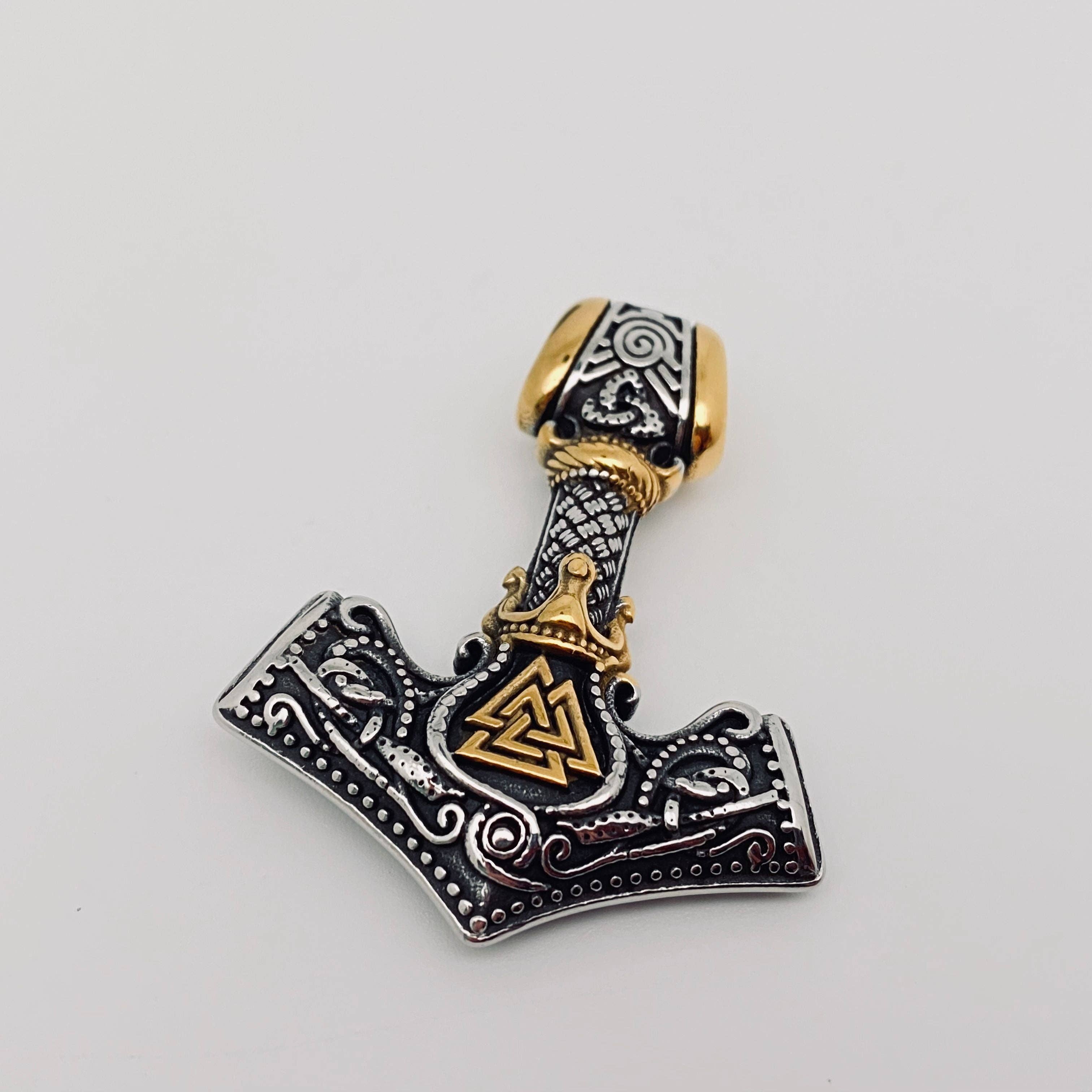 Mio Queena - Wholesale Craft Supplies - Viking Quake Odin Triangle Rune Stainless Steel Charm-MJ/MNP0