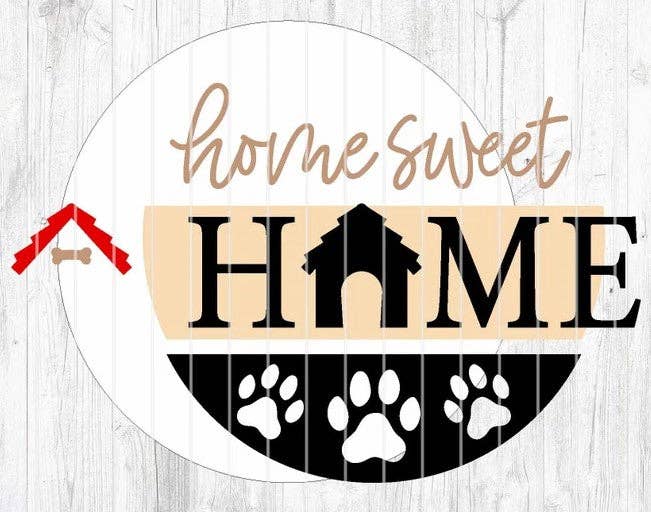 Kate's Blanks - Wholesale Door Hanger - Home Sweet Dog House Door Hanger DIY | Paint Kit | Wood Sign4
