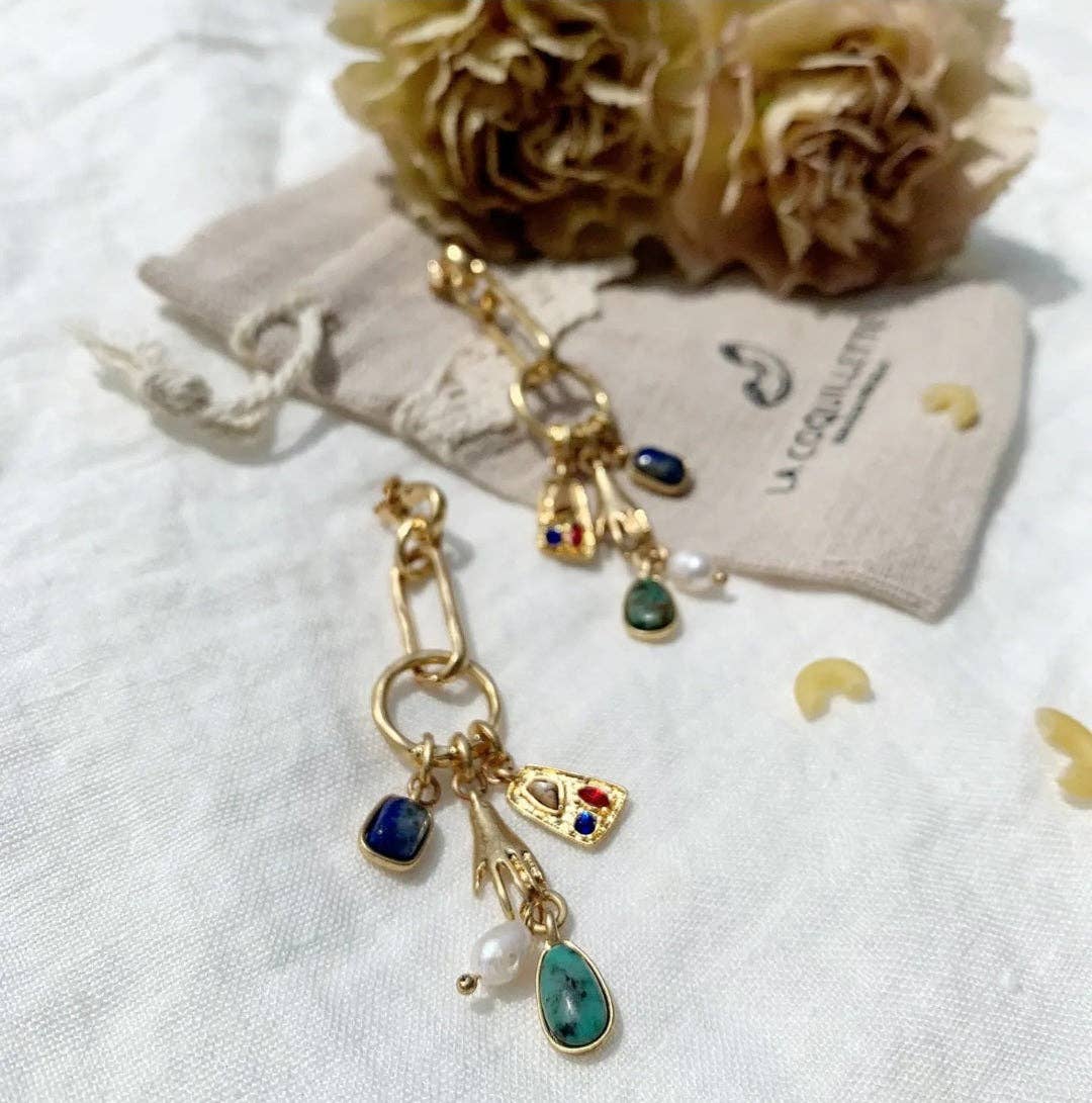 La Coquillette – Brincos de argola por atacado – Brincos leves da coleção Ortigia com pingentes de resina colorida1