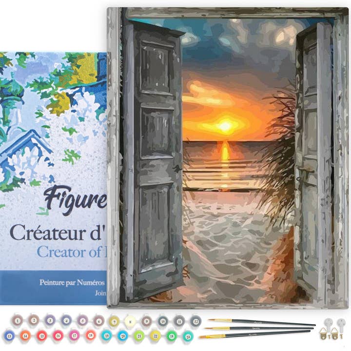 Paint by numbers Door to the beach - Framed canvas for wholesale by Figured'Art (UK)