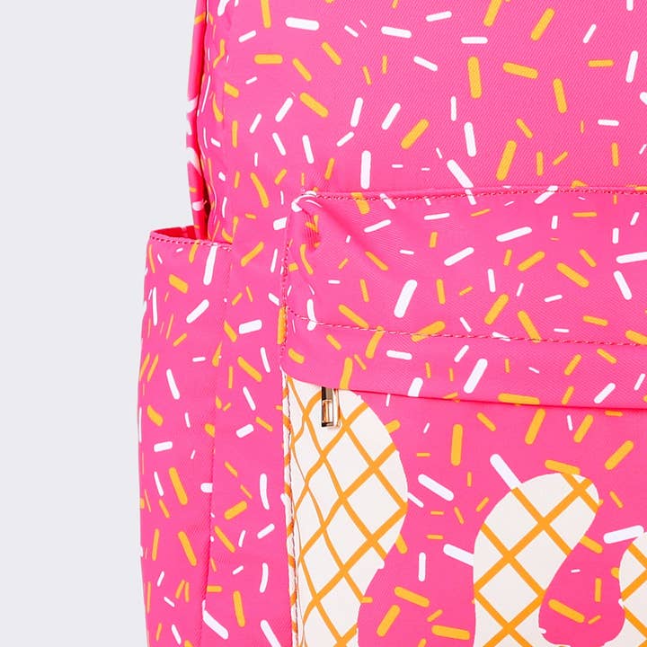 sassy kids palace - Wholesale Backpack - Kids - Pink Ice Cream Drip Kids Canvas Backpack1