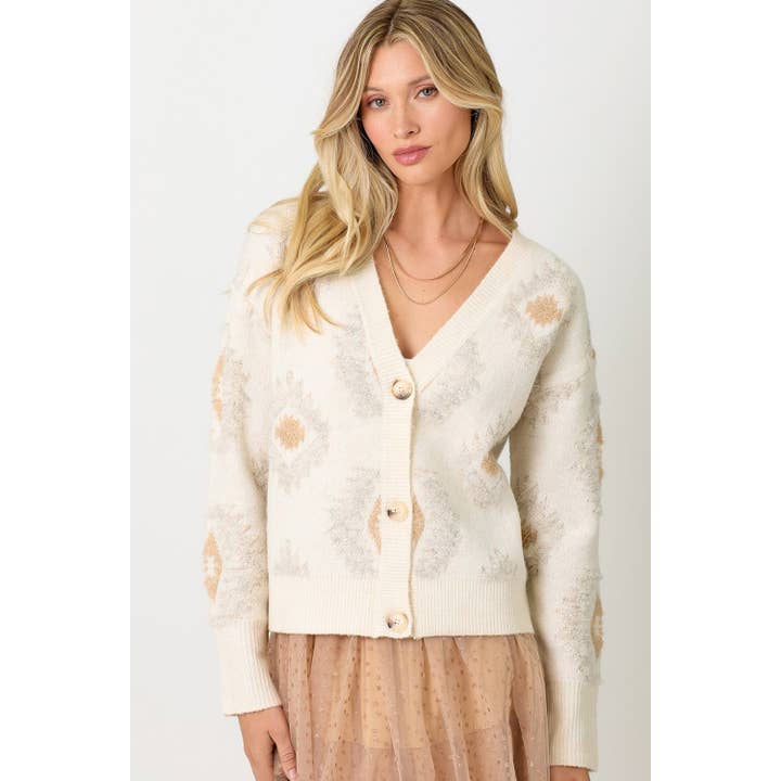 AZTEC BUTTON DOWN CARDIGAN for wholesale by Apolline