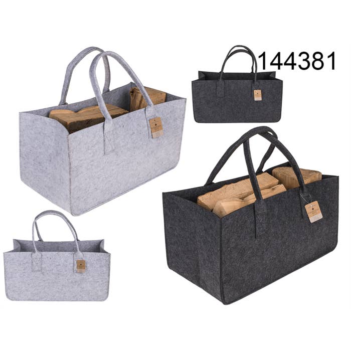 Out of the blue KG - Wholesale Grocery/Shopping Bag - Grey felt bag for wood,0