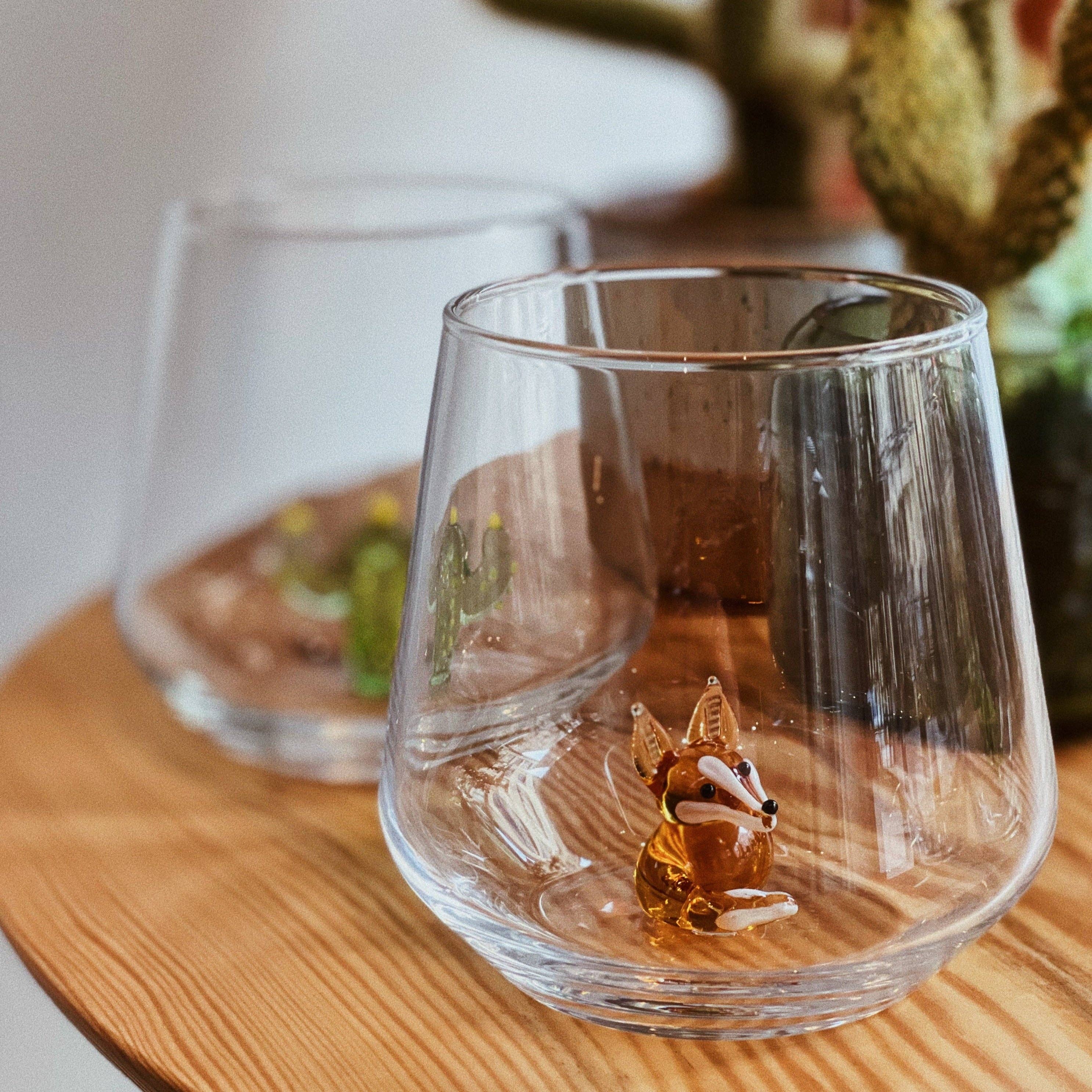 Minizoo - Wholesale Drinking Glass/Cup - Handmade Murano Glass Fox Drinking Cup2