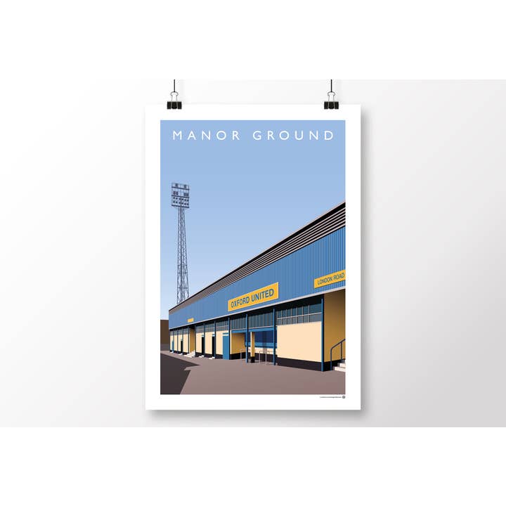 Oxford United Manor Ground - London Road Ingang Poster voor wholesale door Matthew J I Wood Design & Illustration