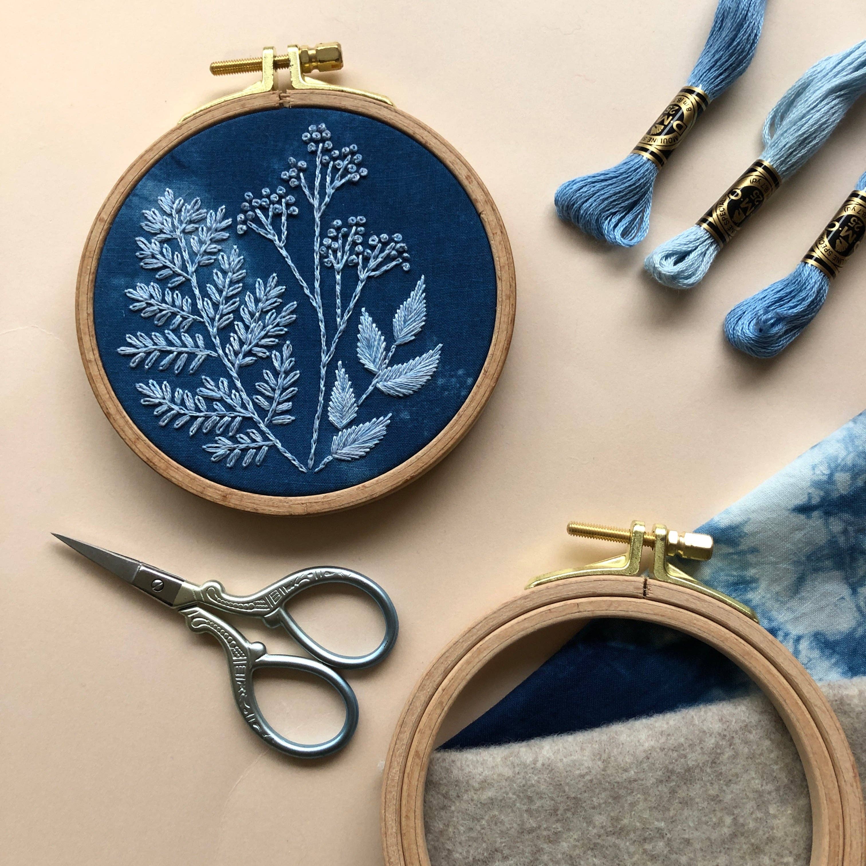 MCreativeJ - Wholesale Embroidery/Cross Stitch Supplies - Cyanotype Botanicals - Botanical Embroidery Kit for Beginners2
