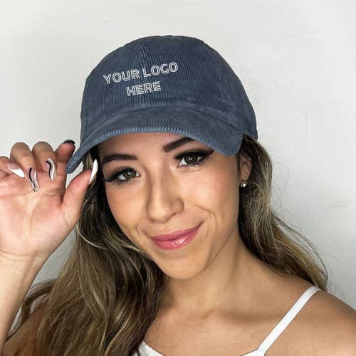 SD Merch Co. - Custom Embroidery - Wholesale Baseball cap – Women's - Corduroy Dad Hat - Customizable2