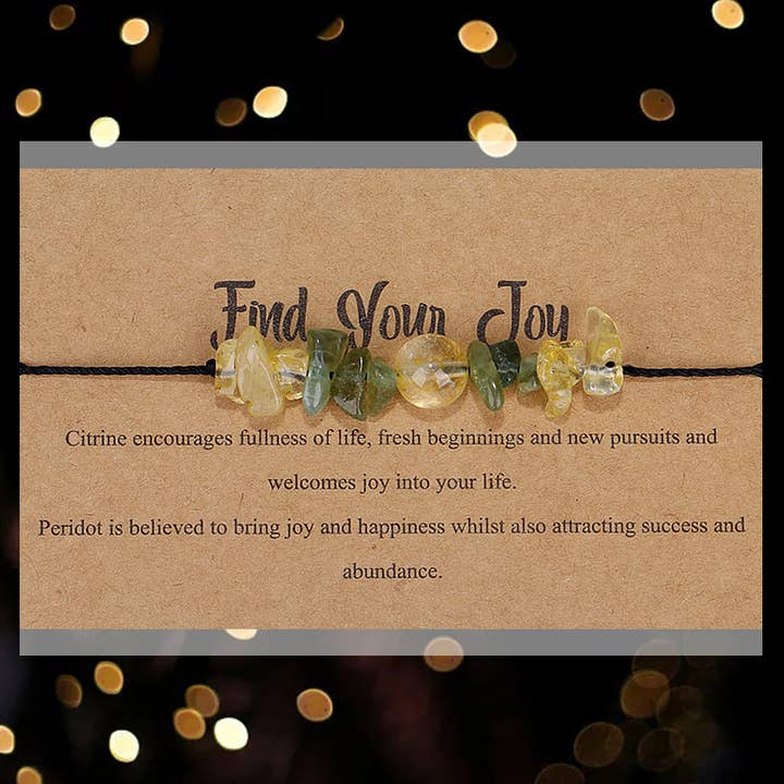 Bracciali Motto - Trova la tua gioia - 6 pezzi per la vendita all'ingrosso da parte di Gypsy Soul