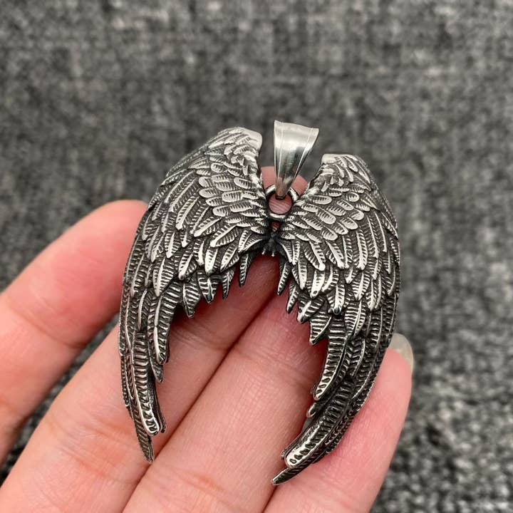 Pendente Asa de Anjo em Aço Inoxidável - MJ/MNP por atacado de Mio Queena