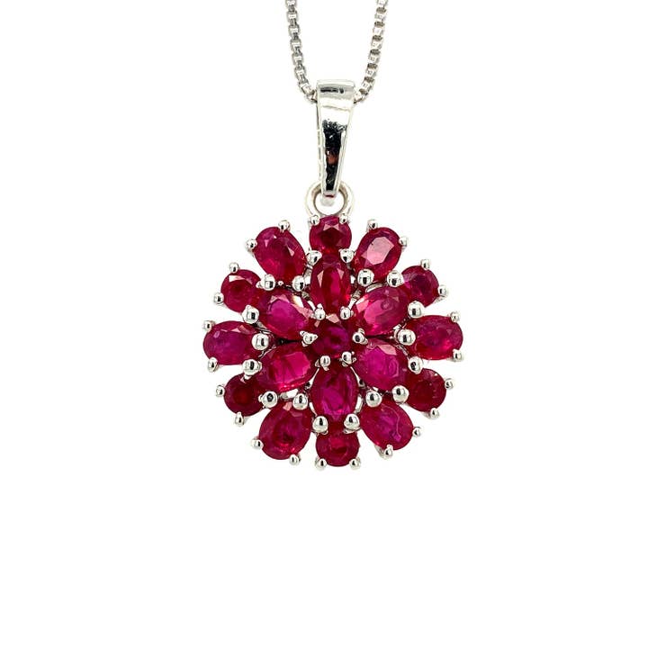 Ruby Pendant in .925 Sterling Silver - KSP 32870 for wholesale by Kotawala Jewels