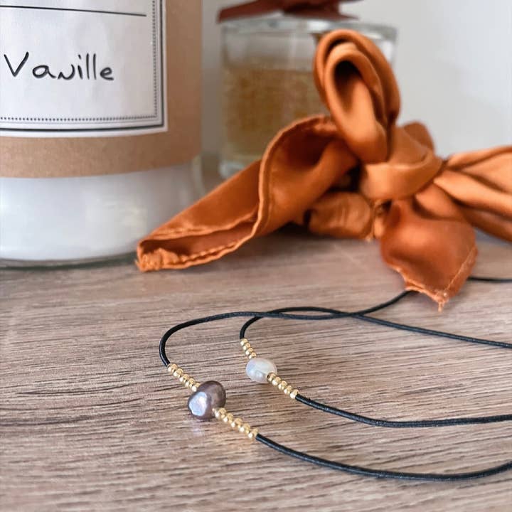 Mona gray water pearl necklace for wholesale by GHJUVELLU