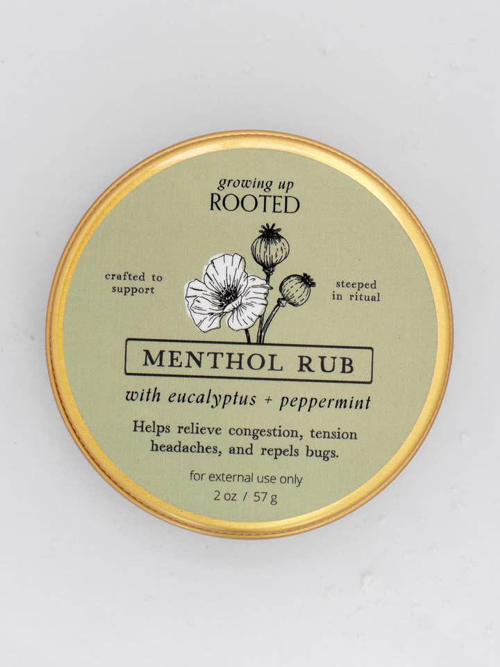 Menthol Rub | For Congestion and Muscle Tension for wholesale by Growing Up Rooted