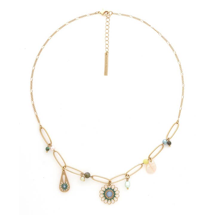 ZELIE short necklace with multiple pendants for wholesale by Franck Herval