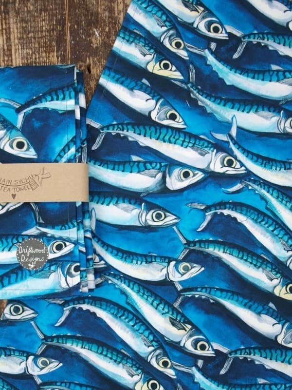 Mackerel Tea towel for wholesale by Driftwood Designs