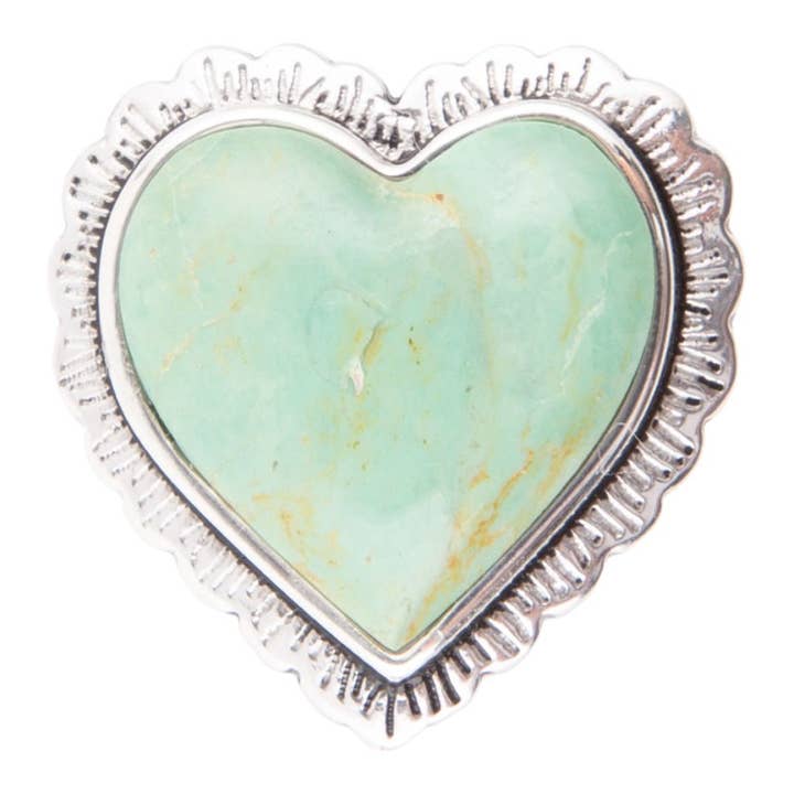 Barse Jewelry - Wholesale Cocktail/Statement Ring - Green Turquoise Heart and Sterling Silver Ring