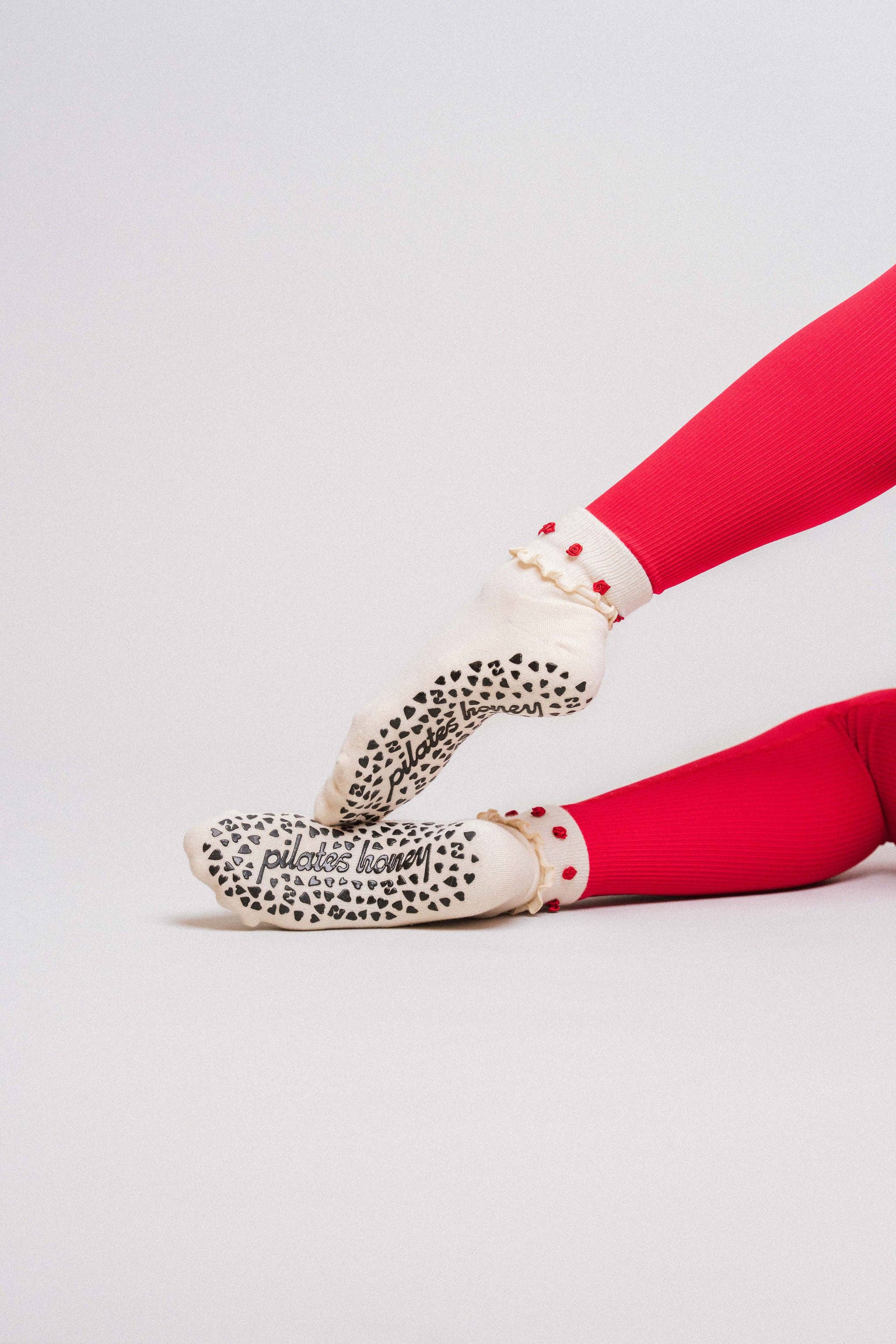 Pilates Honey - Wholesale Socks - Women's - The Kennedy rose Foldover Ruffle Crew *Luxe Collection*