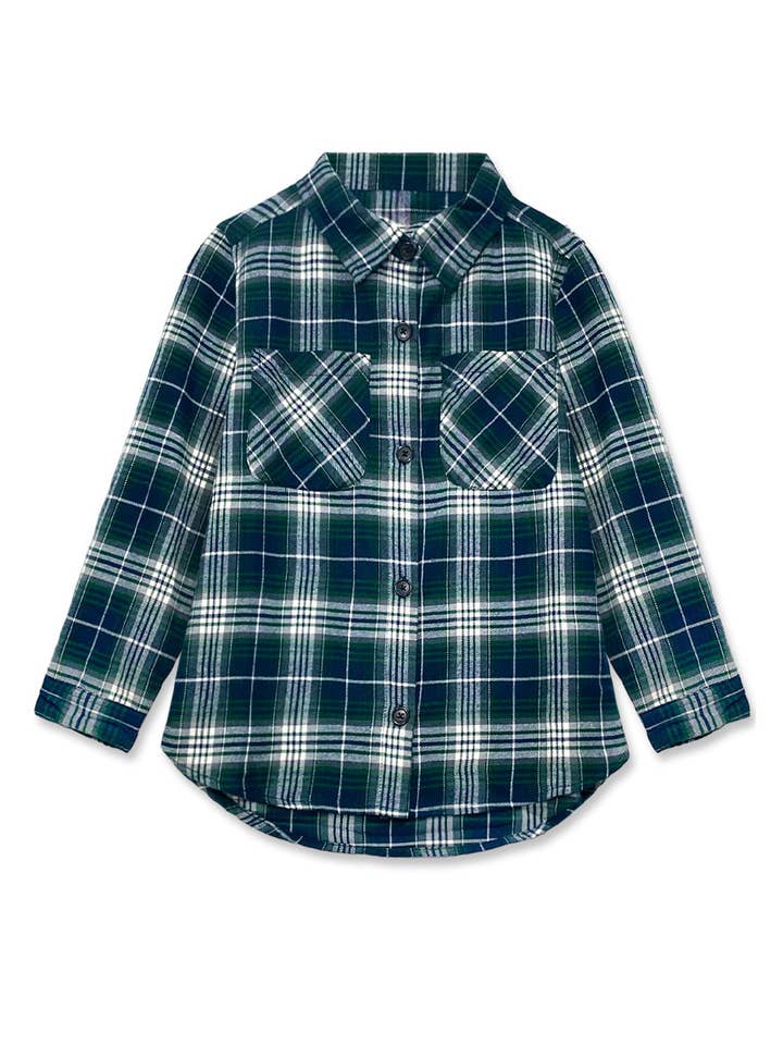 GKT-18008B-Q23 Girl's Plaid Flannel Shirt w/ Two Pockets for wholesale by Cutie Patootie Clothing