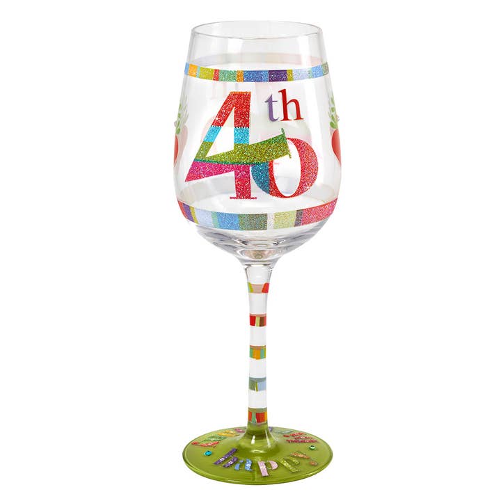 Verre à vin 40e anniversaire (Kali Stileman) pour la vente par Gaeltag USA LLC