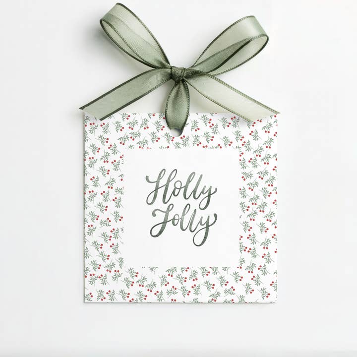 Holly Jolly Fyrkantiga Presentetiketter (set om 8) för wholesale av la nouille studio