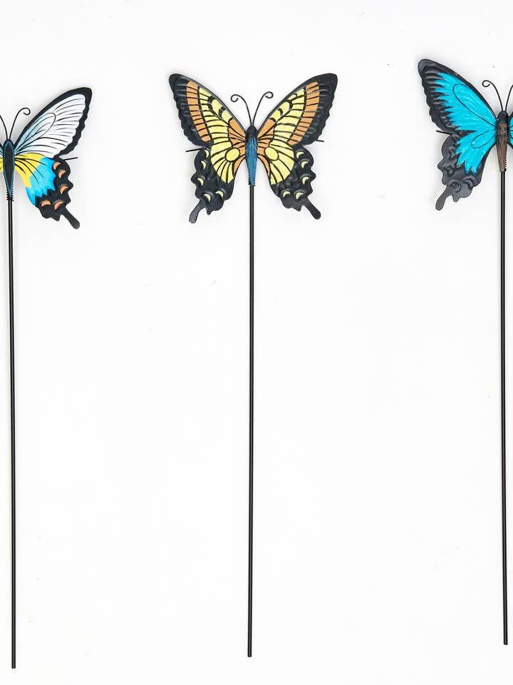 21" Metal Butterfly Garden Stake for wholesale by WORTH IMPORTS