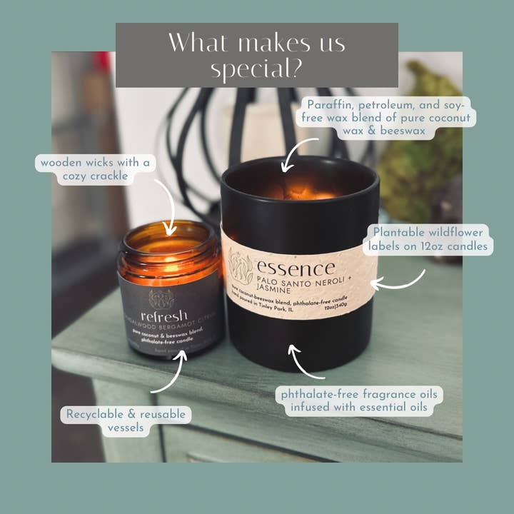 Sprig & Flame - Wholesale Jar/Filled Candle - REFRESH | Pure Coconut Beeswax Hand-Poured Wood Wick Candle8