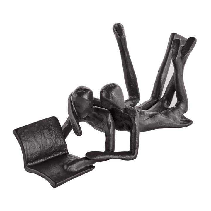 Danya B - Wholesale Sculpture - Brown Iron Abstract Couple Reading Book Together Sculpture