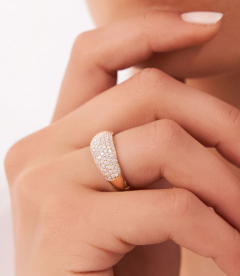 Gold Pavé-Domring - Stahl 14K für den Großhandel auf Faire4