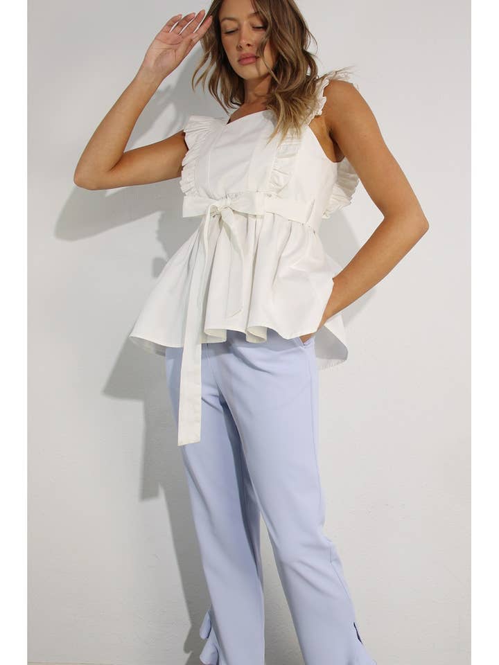 HAUT À VOLANTS EN COTON ÉPAIS pour la vente par Mulla